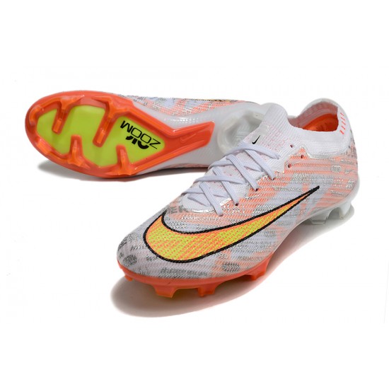 Nike Air Zoom Mercurial Vapor XV Elite FG Low-top Orange Yellow White Women And Men Soccer Cleats 