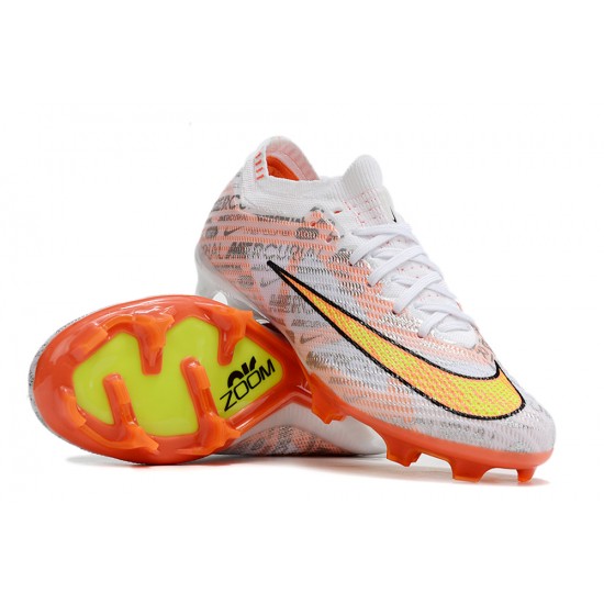 Nike Air Zoom Mercurial Vapor XV Elite FG Low-top Orange Yellow White Women And Men Soccer Cleats 