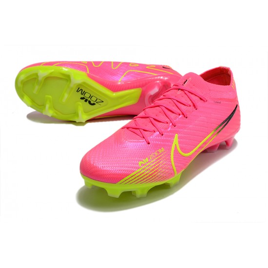 Nike Air Zoom Mercurial Vapor XV Elite FG Low-top Pink Green Women And Men Soccer Cleats 