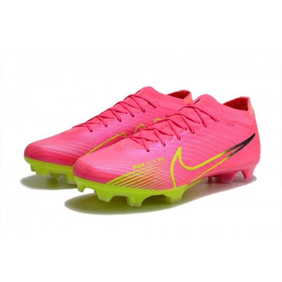 Nike Air Zoom Mercurial Vapor XV Elite FG Low-top Pink Green Women And Men Soccer Cleats 