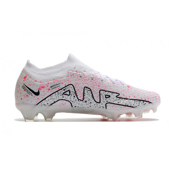 Nike Air Zoom Mercurial Vapor XV Elite FG Low-top Pink White Black Men Soccer Cleats 