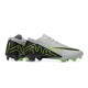 Nike Air Zoom Mercurial Vapor XV Elite FG Low-top Sliver Black Green Men Soccer Cleats 