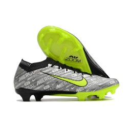 Nike Air Zoom Mercurial Vapor XV Elite FG Low-top Sliver Black Green Women And Men Soccer Cleats 