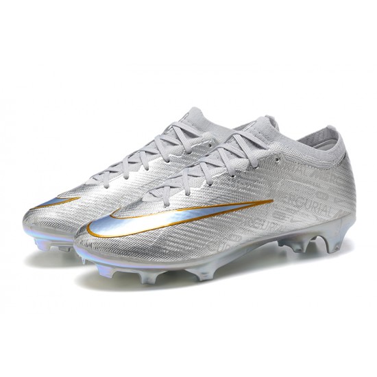 Nike Air Zoom Mercurial Vapor XV Elite FG Low-top Sliver Men Soccer Cleats 