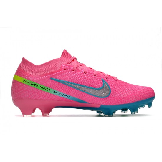 Nike Air Zoom Mercurial Vapor XV Elite FG Low-top Turqoise Pink Green Women And Men Soccer Cleats 