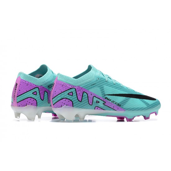 Nike Air Zoom Mercurial Vapor XV Elite FG Low-top Turqoise Purple Women And Men Soccer Cleats 