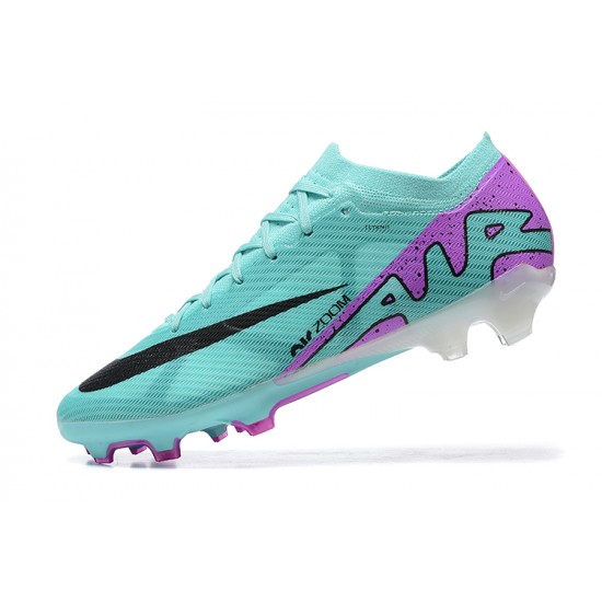 Nike Air Zoom Mercurial Vapor XV Elite FG Low-top Turqoise Purple Women And Men Soccer Cleats 