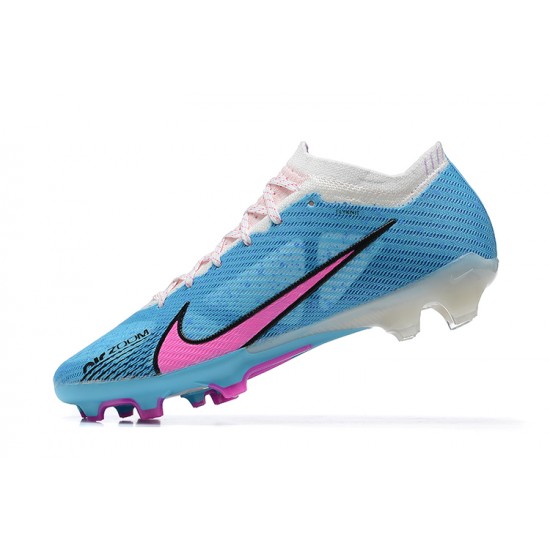 Nike Air Zoom Mercurial Vapor XV Elite FG Low-top White Blue Pink Women And Men Soccer Cleats 