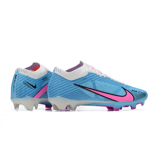 Nike Air Zoom Mercurial Vapor XV Elite FG Low-top White Blue Pink Women And Men Soccer Cleats 