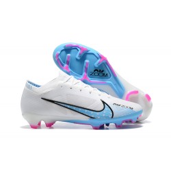 Nike Air Zoom Mercurial Vapor XV Elite FG Low-top White Blue Women And Men Soccer Cleats 