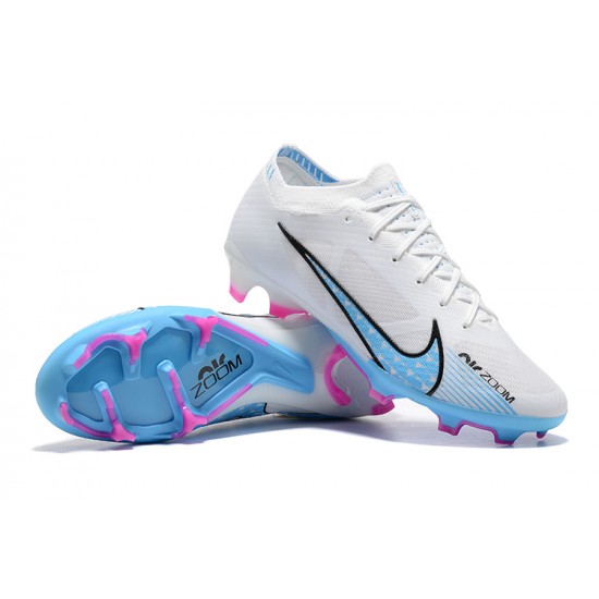 Nike Air Zoom Mercurial Vapor XV Elite FG Low-top White Blue Women And Men Soccer Cleats 