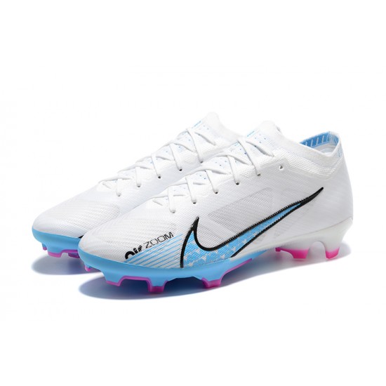 Nike Air Zoom Mercurial Vapor XV Elite FG Low-top White Blue Women And Men Soccer Cleats 