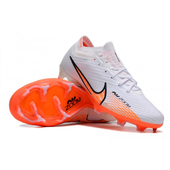 Nike Air Zoom Mercurial Vapor XV Elite FG Low-top White Orange Men Soccer Cleats 