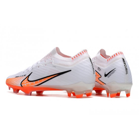 Nike Air Zoom Mercurial Vapor XV Elite FG Low-top White Orange Men Soccer Cleats 