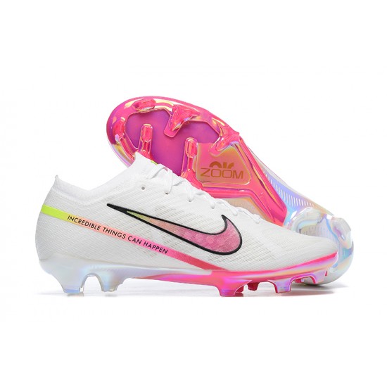 Nike Air Zoom Mercurial Vapor XV Elite FG Low-top White Purple Pink Women And Men Soccer Cleats 