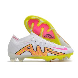 Nike Air Zoom Mercurial Vapor XV Elite FG Low-top White Yellow Pink Men Soccer Cleats