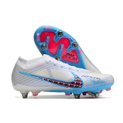 Nike Air Zoom Mercurial Vapor XV Elite SG Low-top White Blue Pink Men Soccer Cleats