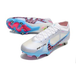 Nike Air Zoom Mercurial Vapor XV Elite SG Low-top White Blue Pink Men Soccer Cleats