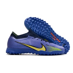 Nike Air Zoom Mercurial Vapor XV Elite TF Mid-top Dark Blue Yellow Women Men Soccer Cleats