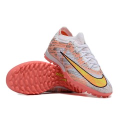 Nike Air Zoom Mercurial Vapor XV Elite TF Mid-top White Pink Yellow Women Men Soccer Cleats