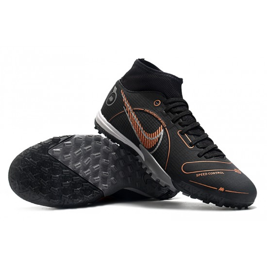 Nike Mercurial Superfly 8 Academy TF High-top Black Brown Men Soccer Cleats 