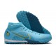 Nike Mercurial Superfly 8 Academy TF High-top Blue Yellow Men Soccer Cleats 