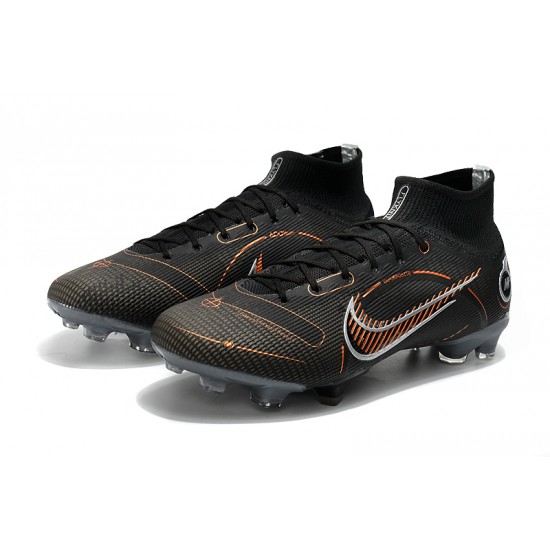 Nike Mercurial Superfly 8 Elite FG High-top Black Grey Brown Men Soccer Cleats 