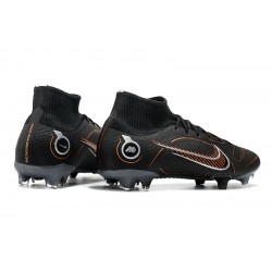 Nike Mercurial Superfly 8 Elite FG High-top Black Grey Brown Men Soccer Cleats 