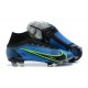 Nike Mercurial Superfly 8 Elite FG High-top Blue Black Men Soccer Cleats 