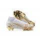 Nike Mercurial Superfly 8 Elite FG High-top Gold White Men Soccer Cleats 