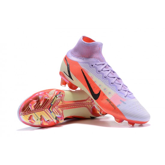 Nike Mercurial Superfly 8 Elite FG High-top Purple Pink Men Soccer Cleats 