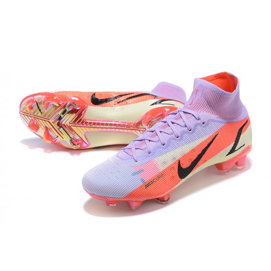 Nike Mercurial Superfly 8 Elite FG High-top Purple Pink Men Soccer Cleats 