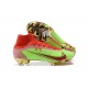 Nike Mercurial Superfly 8 Elite FG High-top Red Green Gold Men Soccer Cleats 