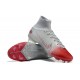 Nike Mercurial Superfly 8 Elite FG High-top Sliver Red Men Soccer Cleats 