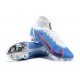 Nike Mercurial Superfly 8 Elite FG High-top White Blue Sliver Men Soccer Cleats 