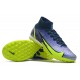 Nike Mercurial Superfly 9 Elite TF High-top Dark Blue Yellow Men Soccer Cleats 