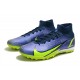 Nike Mercurial Superfly 9 Elite TF High-top Dark Blue Yellow Men Soccer Cleats 