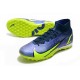 Nike Mercurial Superfly 9 Elite TF High-top Dark Blue Yellow Men Soccer Cleats 