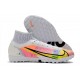 Nike Mercurial Superfly 9 Elite TF High-top White Pink Yellow Men Soccer Cleats 