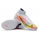 Nike Mercurial Superfly 9 Elite TF High-top White Pink Yellow Men Soccer Cleats 