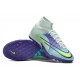 Nike Mercurial Superfly 9 Elite TF High-top White Turqoise Purple Multi Men Soccer Cleats 