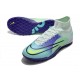 Nike Mercurial Superfly 9 Elite TF High-top White Turqoise Purple Multi Men Soccer Cleats 