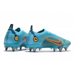 Nike Mercurial Vapor  XIV Elite SG PRO Anti Clog Low-top Blue Men Soccer Cleats 