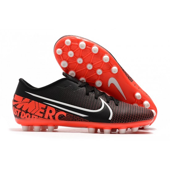 Nike Mercurial Vapor 13 Academy AG-R Low-top Black Red Women And Men Soccer Cleats 