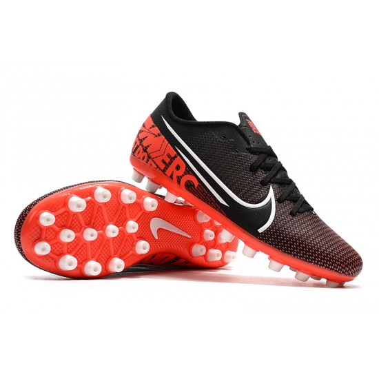 Nike Mercurial Vapor 13 Academy AG-R Low-top Black Red Women And Men Soccer Cleats 