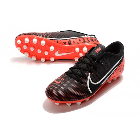 Nike Mercurial Vapor 13 Academy AG-R Low-top Black Red Women And Men Soccer Cleats 