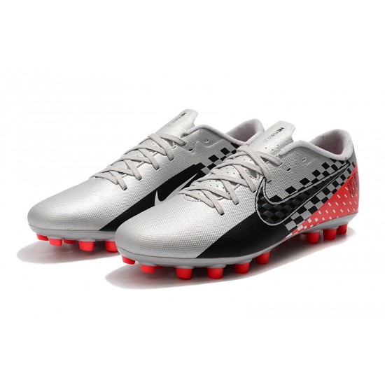 Nike Mercurial Vapor 13 Academy AG-R Low-top Grey Black Red Women And Men Soccer Cleats 