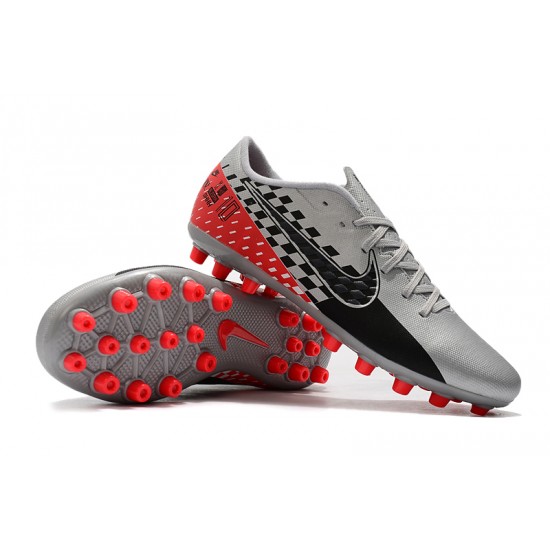 Nike Mercurial Vapor 13 Academy AG-R Low-top Grey Black Red Women And Men Soccer Cleats 