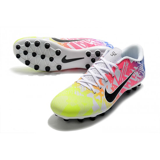 Nike Mercurial Vapor 13 Academy AG-R Low-top Yellow Pink Blue Women And Men Soccer Cleats 