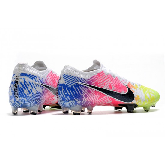 Nike Mercurial Vapor 13 Elite FG Low-Top Pink Yellow Blue Men Soccer Cleats 